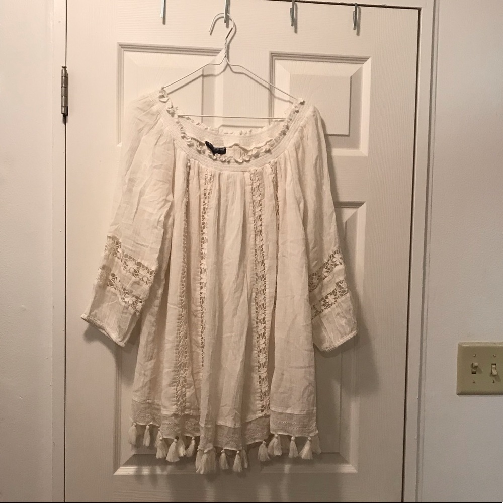 Pea in the Pod off the shoulder Maternity shirt.